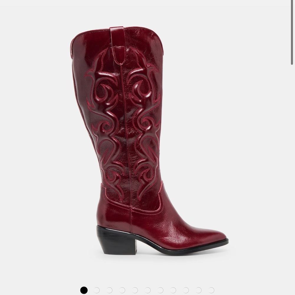 Dolce Vita extra wide calf Burgundy cowgirl boots